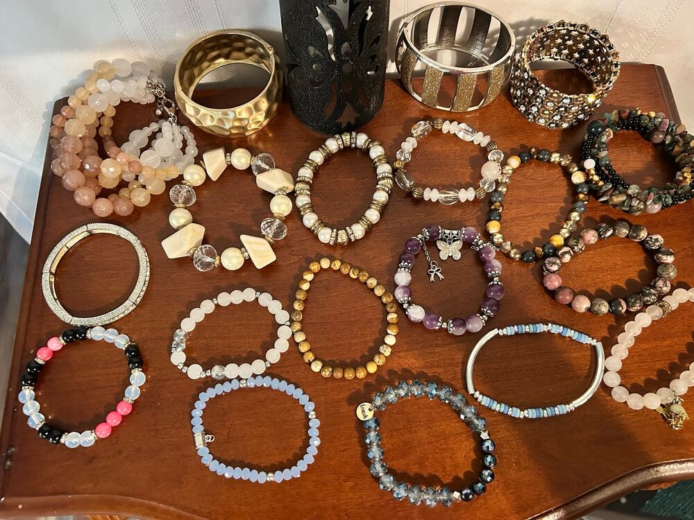 Vintage Bracelet Lot Assorted Cuffs Stretch Bangles Bulk Jewelry Collection
